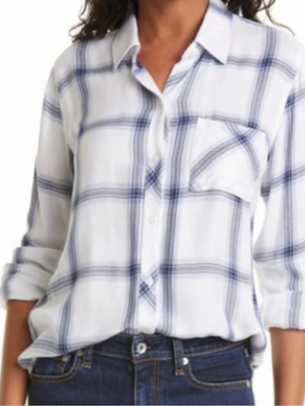 Rails White & Blue Plaid Button-Down Shirt